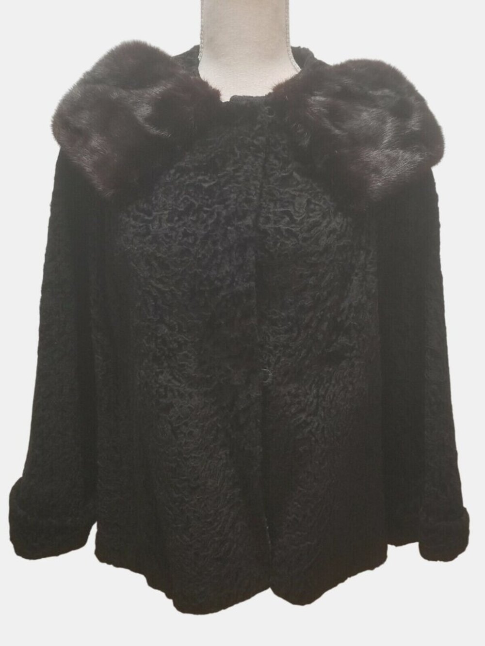 Persian Lamb Fur Coat Jacket 1950s Womens Short by Hutzlers Baltimore